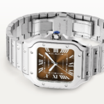 Santos de Cartier Medium Brown Dial Automatic Bracelet/Strap Watch - Image 3