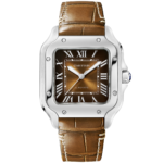 Santos de Cartier Medium Brown Dial Automatic Bracelet/Strap Watch - Image 4