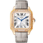 Santos de Cartier Medium Diamond Set Automatic 18ct Rose Gold Watch - Image 5