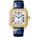 Santos de Cartier Medium Diamond Set Automatic 18ct Yellow Gold Watch
