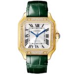 Santos de Cartier Medium Diamond Set Automatic 18ct Yellow Gold Watch - Image 2