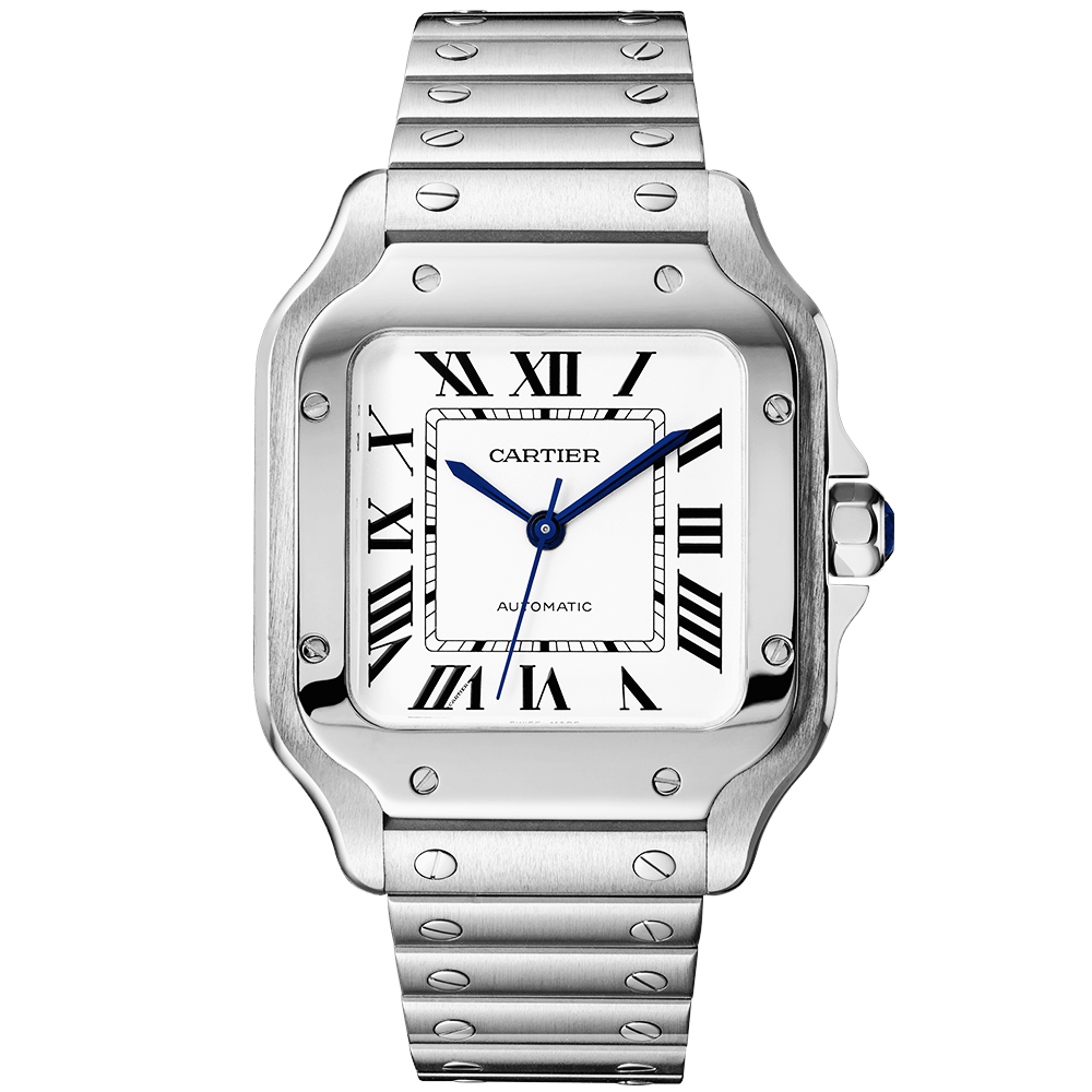 santos-de-cartier-medium-steel-braceletstrap-watch-e4lvz.png Santos de Cartier Medium Steel Bracelet/Strap Watch - Image 1