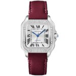 Santos de Cartier Medium Steel Diamond Set Bezel Bracelet/Strap Watch - Image 3