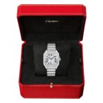 Santos de Cartier Medium Steel Diamond Set Bezel Bracelet/Strap Watch - Image 2