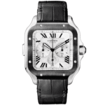 Santos de Cartier XL Chronograph Rubber/Leather Strap Watch - Image 3