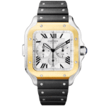 Santos de Cartier XL Chronograph Steel & 18ct Yellow Gold Watch - Image 3