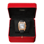 Santos-Dumont Extra Large 18ct Rose Gold Strap Watch - Image 2