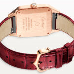 Santos-Dumont Large 18ct Rose Gold Silver Dial Diamond Bezel Watch - Image 5