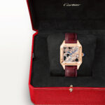 Santos-Dumont Large 18ct Rose Gold Skeleton Dial Automatic Watch - Image 3