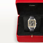 Santos-Dumont Large Steel & 18ct Yellow Gold Strap Watch - Image 3