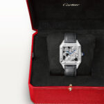 Santos-Dumont Large Steel Skeleton Dial Automatic Strap Watch - Image 3