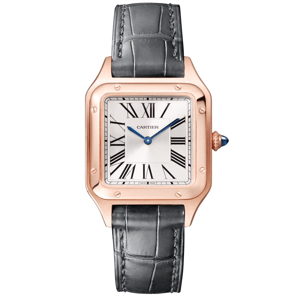 santos-dumont-small-18ct-rose-gold-strap-watch-dn8tl.png Santos-Dumont Small 18ct Rose Gold Strap Watch - Image 1
