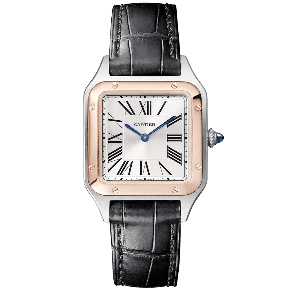 santos-dumont-small-amp-18ct-pink-gold-steel-strap-watch-ityll.png Santos-Dumont Small & 18ct Pink Gold Steel Strap Watch - Image 1